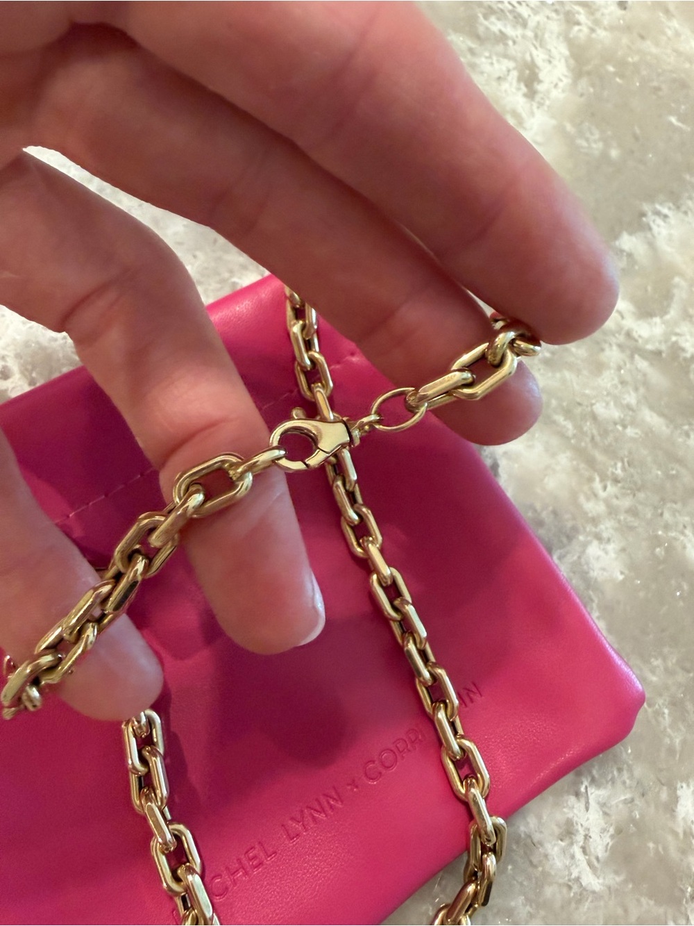 Rachel Lynn x Corri Lynn 14K YG Thick Micro Paperclip Chain - Picture 2 of 3